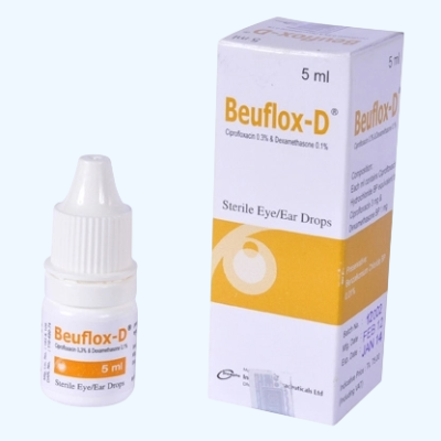 BEUFLOX D EYE DROPS 5ML (CIPRO and DEXAMETHASON) 1