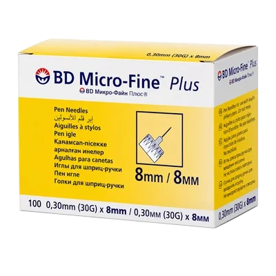 MICROFINE INSULIN PEN NEEDLE 8MM/30G 100s