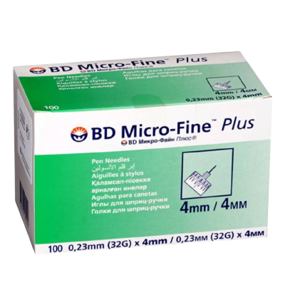 MICROFINE INSULIN PEN NEEDLE 4MM/32G 100s