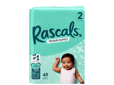 RASCALS PREMIUM NAPPIES 4-8 KG (2) 48s