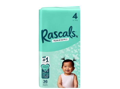 RASCALS PREMIUM NAPPIES 10-15 KGs (4) 36s