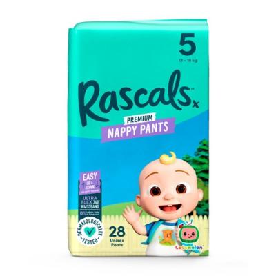 RASCALS PREMIUM NAPPY PANTS 13-18 KGs (5) 28s