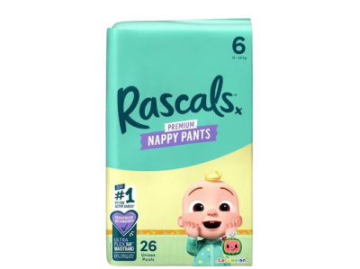 RASCALS PREMIUM NAPPY PANTS 15-2O KGs (6) 26s