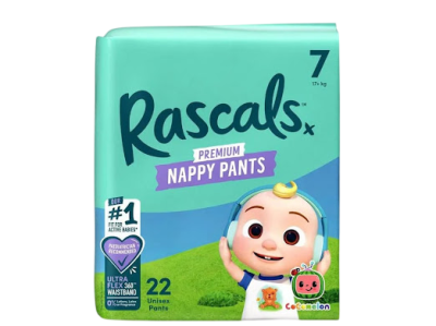 RASCALS PREMIUM NAPPY PANTS 17+ KGs (7) 22s