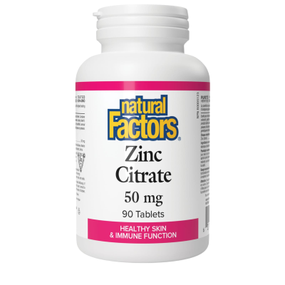 NATURAL FACTORS ZINC CITRATE 50MG 90TABLETS