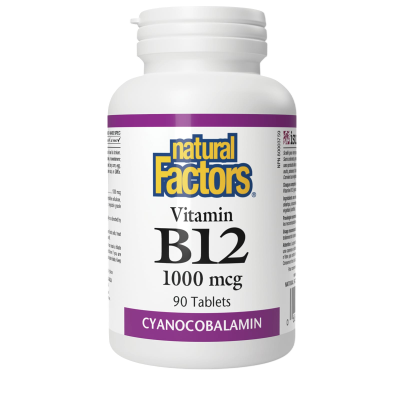 NATURAL FACTORS VITAMIN B12 1000MCG 90TABLETS