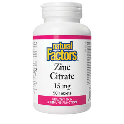 NATURAL FACTOR ZINC CITRATE 15MG 90 TABLETS