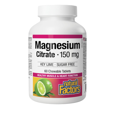 NATURAL FACTORS MAGNESIUM CITRATE 150MG 60CHEWABLE TABLETS