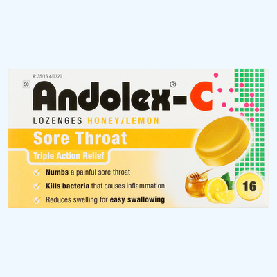 ANDOLEX C LOZENGES HONEY & LEMON 16`S