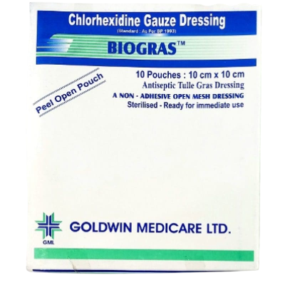 BIOGRAS ANTISEPTIC GAUZE 10CM*10CM 10s