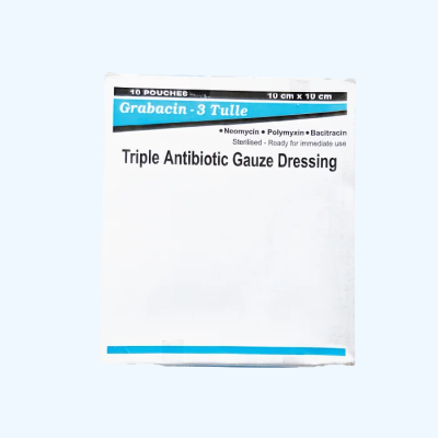 GRABACIN-3 TULLE 10CMX10CM 10`S