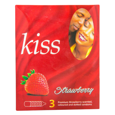 KISS STRAWBERRY CONDOMS 3s