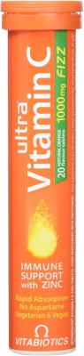 ULTRA VITAMIN C PLUS ZINC EFFERVESCENT TABS 20`S