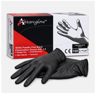 BLACK NITRILE EXAMINATION GLOVES (POWDER FREE)100s