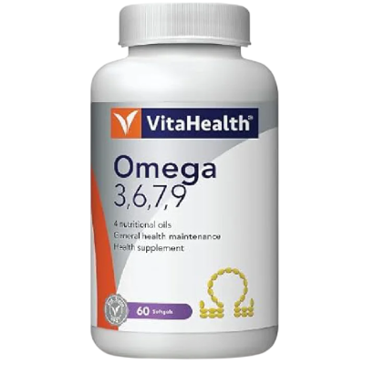 VITAHEALTH OMEGA 3,6,7,9 FISH OIL CAPS 60`S.